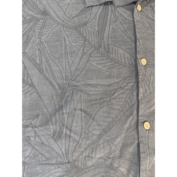 Tommy Bahama Mens Button Down Shirt Silk Cotton Blend Tropical Black Size XXXL - Picture 4 of 7